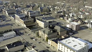 Aerial shot of the museum