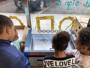 kids working with laser printer